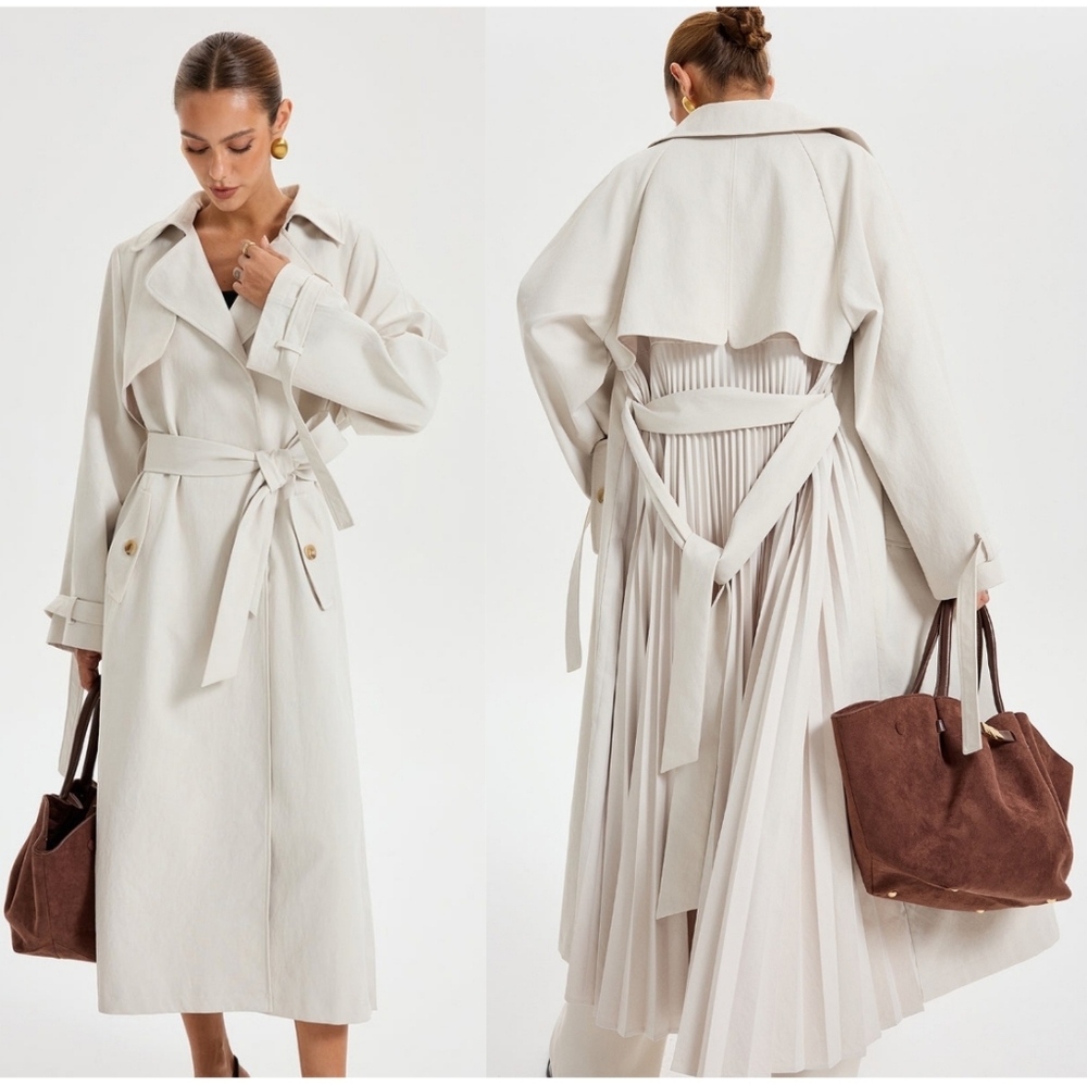 Commense Belted Double-breasted Trench Coat